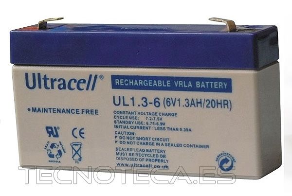 UL1.3-6. Bateria recargable de plomo 6V 1,3Ah