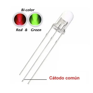 LED de 5 mm BICOLOR 3 pines Rojo y Verde