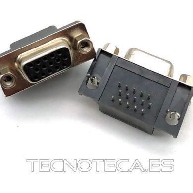 08.190/15. Conector SUB D hembra de 15 pines codo C.I.