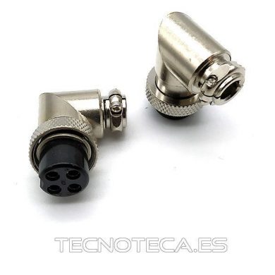 10.231/4/F. Conector micrófono 4 pines acodado GX16