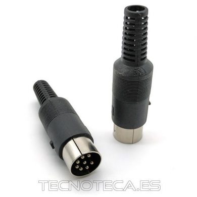 10.120/8/90. Conector DIN macho 8 contactos aereo