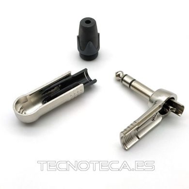 NP3RX. Conector JACK 6,3 macho estereo en codo metalico