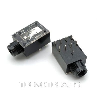 15.450. Conector JACK 6,3 hembra estereo para panel