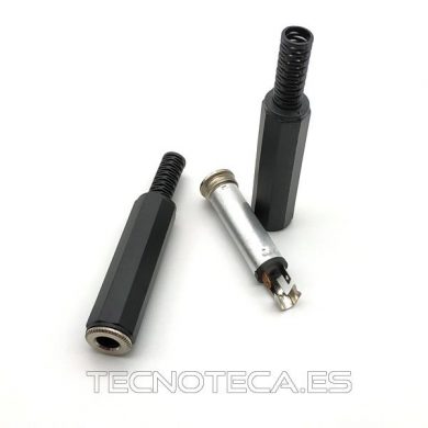 15.155. Conector JACK 6,3mm hembra mono aereo plastico