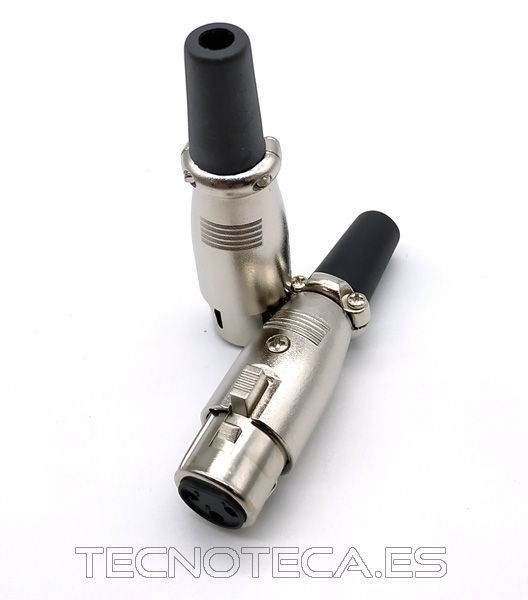 10.235/3/F. Conector microfono XLR hembra 3 pines aereo