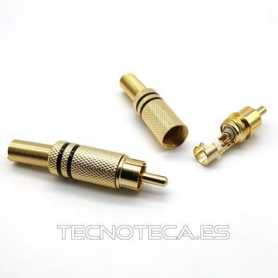 10.590/D/N. Conector RCA macho metalico negro dorado