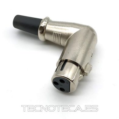 Conector microfono XLR hembra 3 pines aerea acodado
