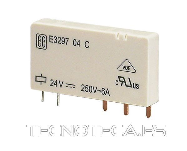 34.51.7.024.0010. Relé 24VDC 1 circuito AC 6A