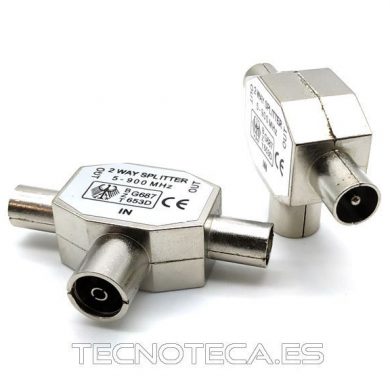 10.541/F/I. Adaptador TV hembra a 2 TV macho blindado