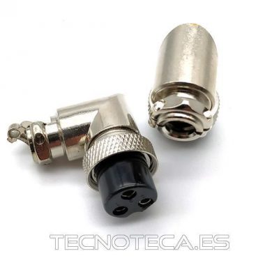 10.231/3/F. Conector microfono de 3 pines hembra acodado
