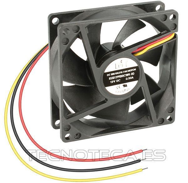 VEN031. Ventilador 80x80x25 12VDC, 3 cables