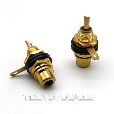 10.581/N. Conector RCA hembra para panel en dorado negra