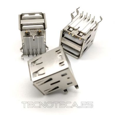 CC090. Conector USB A hembra doble C.I.