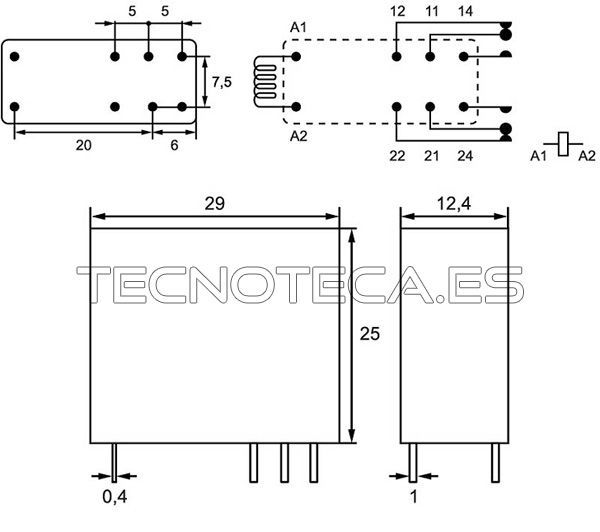 Rele 1,5VDC 2 circuitos RL111. - Imagen 2