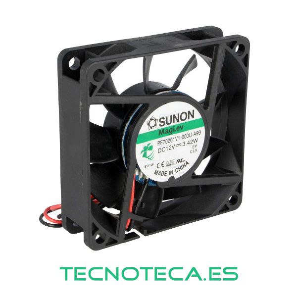 EE70201S1. Ventilador 12VDC 70x70x20, 3 hilos