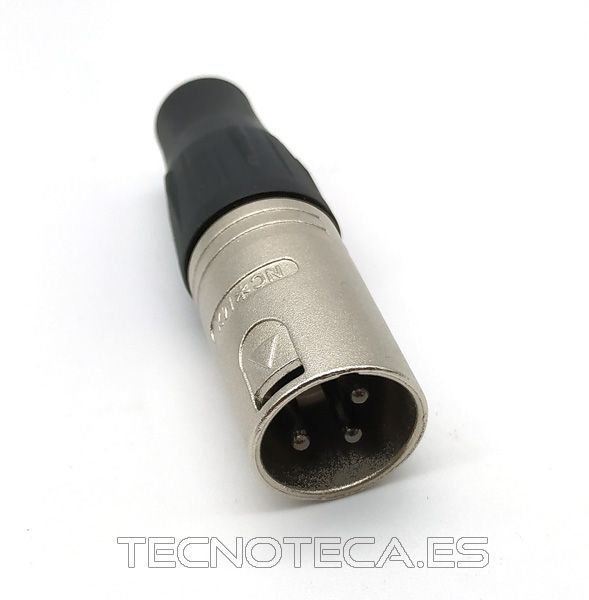 NC3MEZY-NI. Conector microfono XLR macho 3 pines aereo
