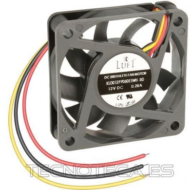 VEN036. Ventilador 60x60x20 12VDC, 3 cables