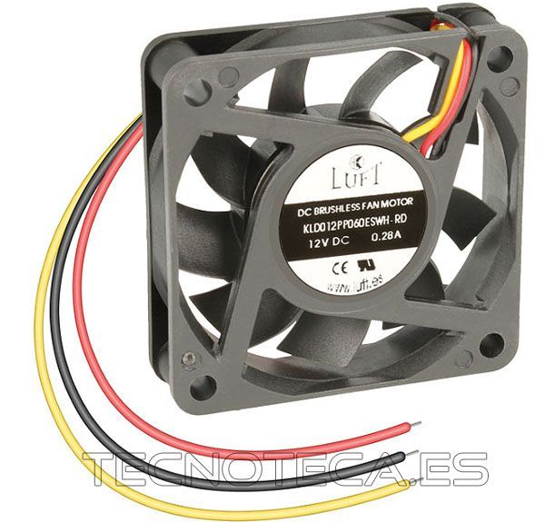 VEN036. Ventilador 60x60x20 12VDC, 3 cables