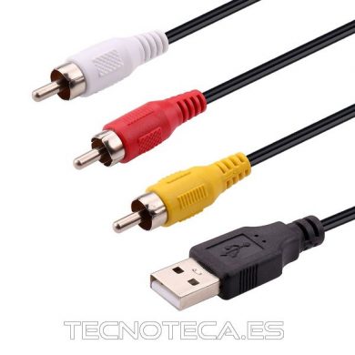 Conexion USB 2.0 a 3RCA ferrita