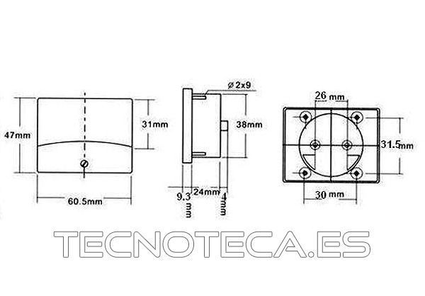 AVM6015. Voltimetro de panel analogico 15VDC - Imagen 2