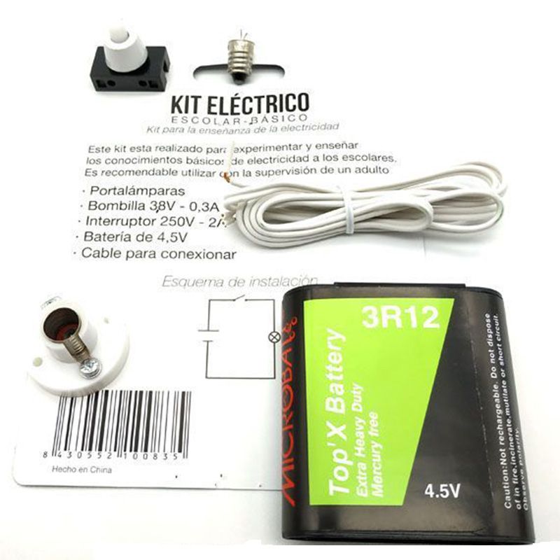 Kit electrico escolar con lampara interruptor. 80.600