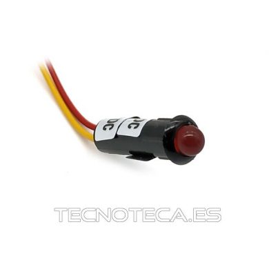 PILOTO LED 12VDC ROJO INTERMITENTE 5mm CABLE