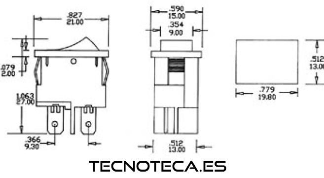 R1944A. Interruptor basculante con indicador en rojo - Imagen 2