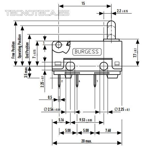 V4LS. Microinterruptor con cable acción resorte - Imagen 2