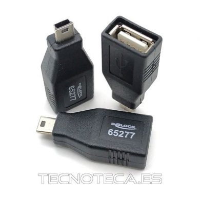 65277. Adaptador USB A H a USB mini M 5P