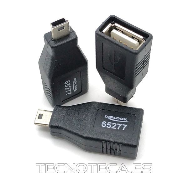 65277. Adaptador USB A H a USB mini M 5P
