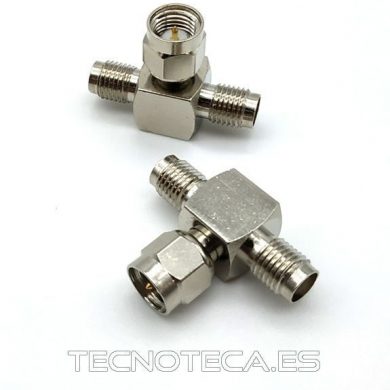 SCHA013. Adaptador SMA macho a 2 SMA hembra en T
