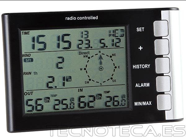 WS1060. Estacion metereologica inalámbrica con reloj DCF