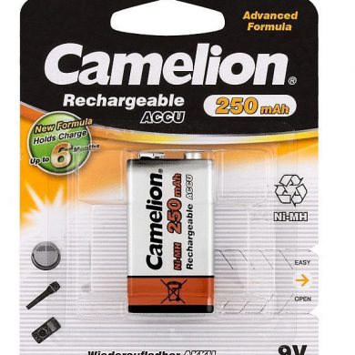 Pila recargable NI-MH 9V 250mAh. BAT1080