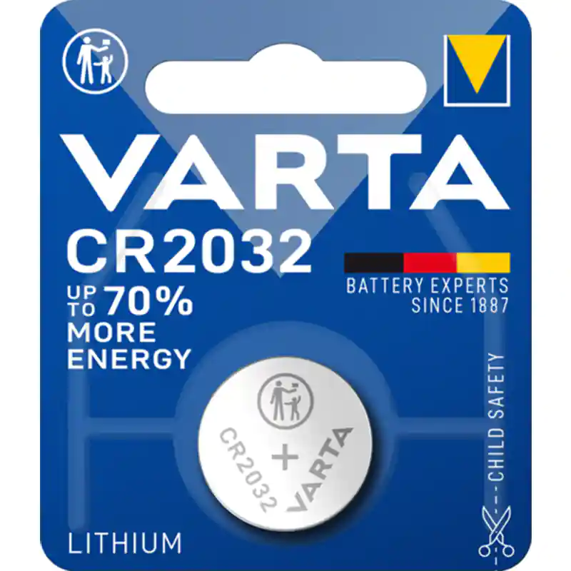 603211240. Pila de botón VARTA litio 3V CR2032