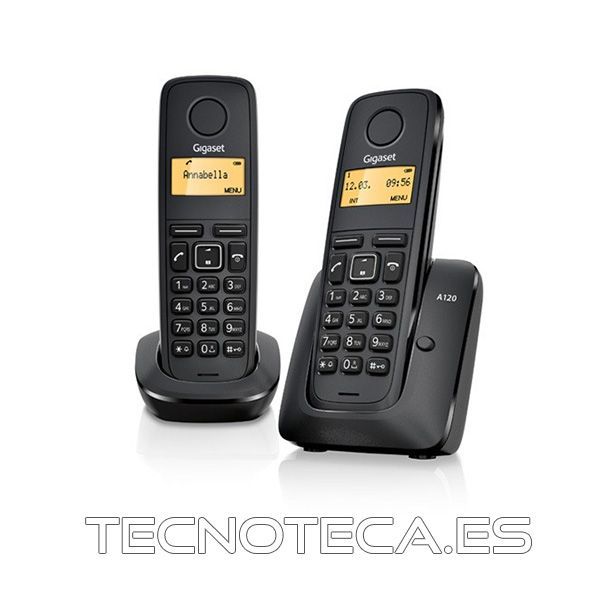 GIGASET A120. Telefono inalambrico DUO en negro