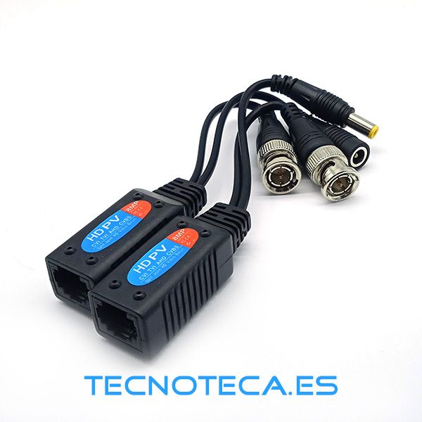 Balun adaptador BNC a RJ45 mas alimentación