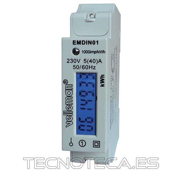 EMDIN01. Contador de energía 1 módulo 230VAC/5(40)A