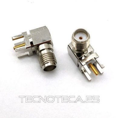 SCHA020. Conector SMA hembra circuito impreso acodado