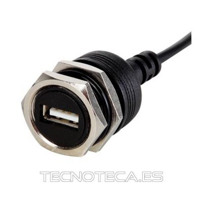 CC091. Conector USB A H para chasis con cable 30cm