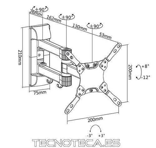 WB056. Soporte pared pantalla plana 13" a 42" - Imagen 2