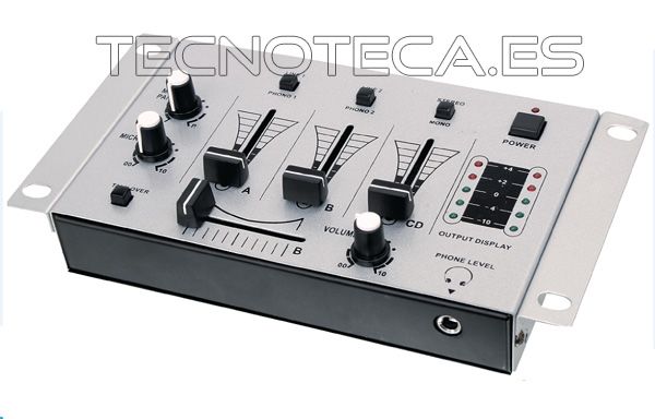 KN-DJMIXER10. Mesa de mezclas de 3 canales para DJ