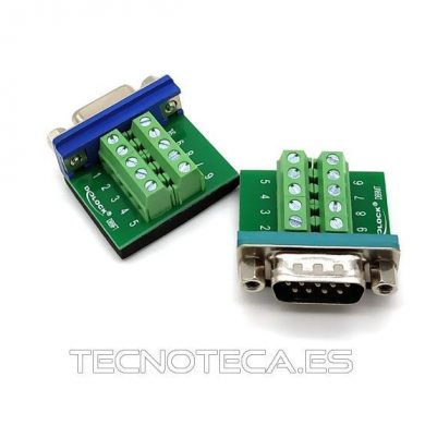 65269. Conector SUB D macho 9 pines a bornas 10 pines