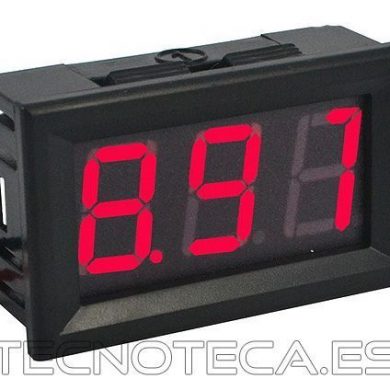 Voltimetro de panel digital 30 VDC rojo, dos hilos