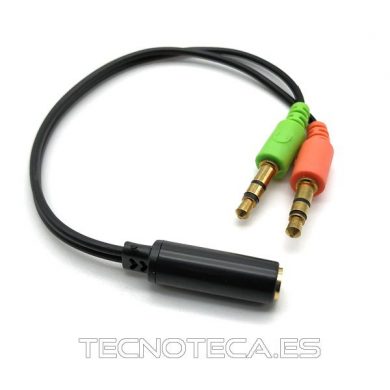 SCHCO041. Conexion JACK 3,5 hembra 4 pines a 2 JACK 3,5