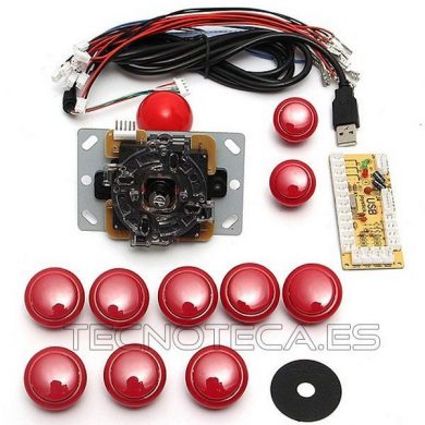SCHMOD120. ArcadeKIT pulsadores joystick cables control