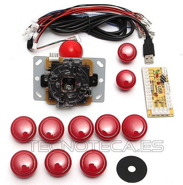 SCHMOD120. ArcadeKIT pulsadores joystick cables control
