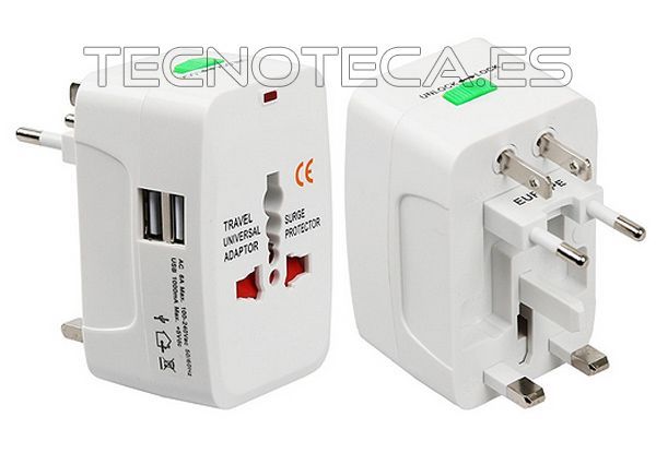 Adaptador de viaje red universal + cargador USB