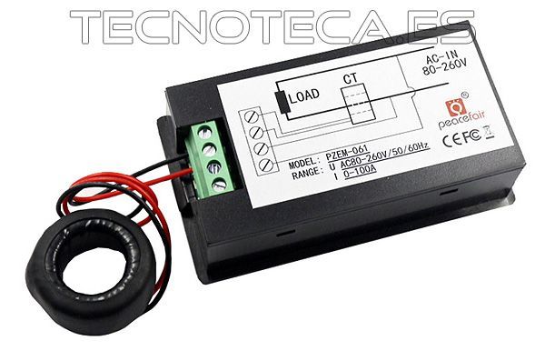 Medidor de panel, voltaje, intensidad, pot. y energía AC - Imagen 2