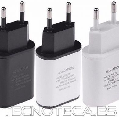 Cargador USB 230VAC/5V 2A blanco/negro