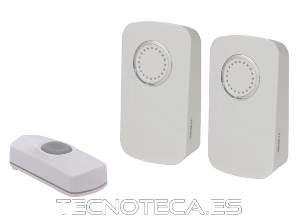 EDMTWR. Juego de dos timbres y un boton ambos a pilas